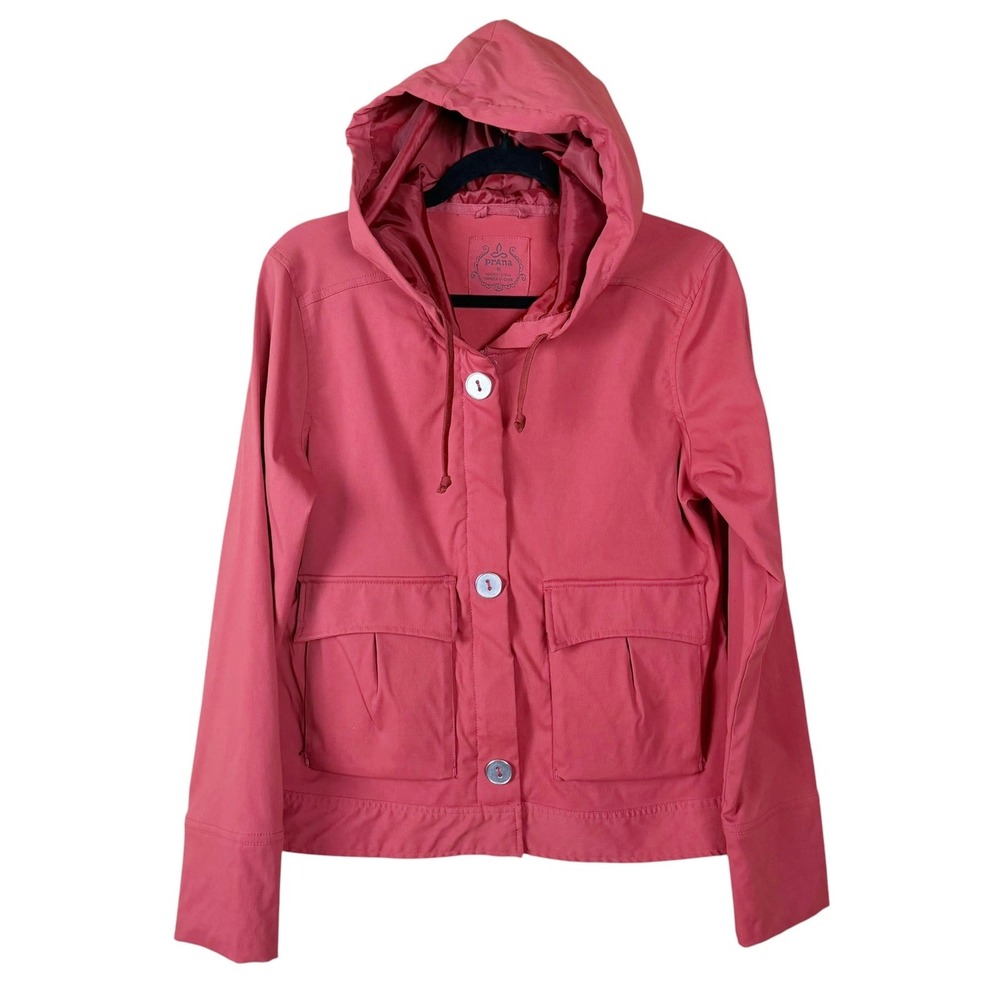 Prana Lightweight Nylon Jacket Women's Medium Terracotta Hood Gorpcore Fall